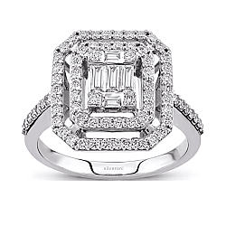 Silveroni 0.63 Carat Baguette Lab Grown Diamond Ring - Silveroni
