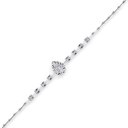 Silveroni 0.14 Carat Baguette Lab Grown Diamond Bracelet - Silveroni