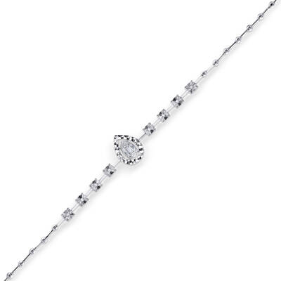 Silveroni 0.14 Carat Baguette Lab Grown Diamond Bracelet - 1