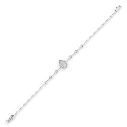 Silveroni 0.16 Carat Baguette Lab Grown Diamond Bracelet - 2