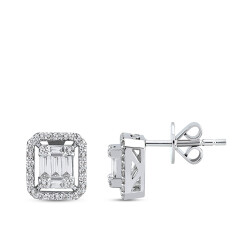 Silveroni 0.25 Carat Baguette Lab Grown Diamond Earrings - Silveroni