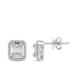 Silveroni 0.34 Carat Baguette Lab Grown Diamond Earrings - Silveroni