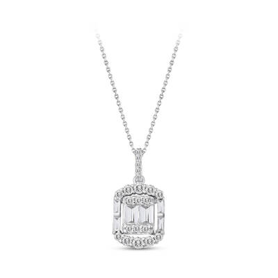 Silveroni 0.47 Carat Baguette Lab Grown Diamond Pendant Necklace - 2