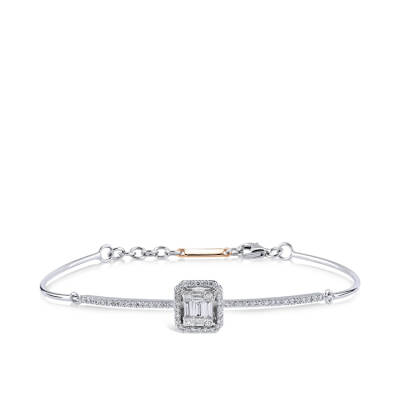 Silveroni 0.53 Carat Baguette Lab Grown Diamond Bracelet - 1