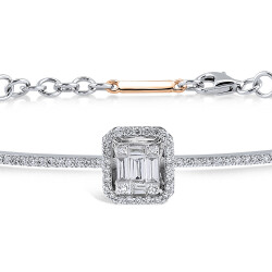 Silveroni 0.53 Carat Baguette Lab Grown Diamond Bracelet - 2