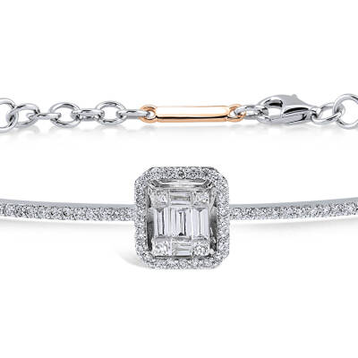 Silveroni 0.53 Carat Baguette Lab Grown Diamond Bracelet - 2