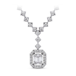 Silveroni 0.55 Carat Baguette Lab Grown Diamond Necklace - Silveroni