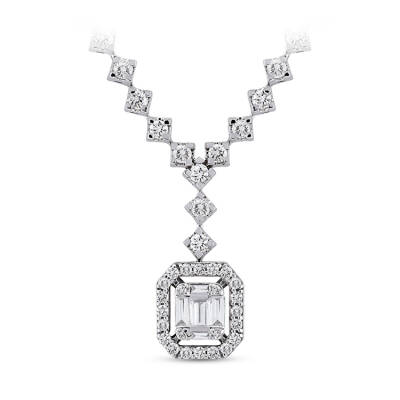 Silveroni 0.55 Carat Baguette Lab Grown Diamond Necklace - 1
