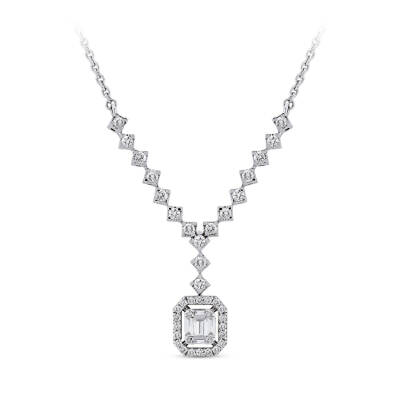 Silveroni 0.55 Carat Baguette Lab Grown Diamond Necklace - 2
