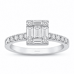 Silveroni Baguette Lab Grown Diamond Ring, 0.61 Carat - Silveroni