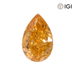 1.04 Carat Pear Lab Grown Diamond, Fancy Vivid Colored Diamond Color, VS2 Clarity | Silveroni - Silveroni