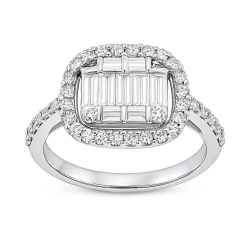 Silveroni 1.12 Carat Baguette Lab Grown Diamond Ring - Silveroni