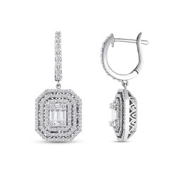 Silveroni 1.31 Carat Baguette Lab Grown Diamond Earrings - Silveroni