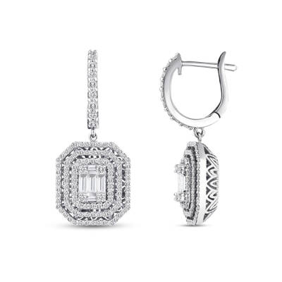 Silveroni 1.31 Carat Baguette Lab Grown Diamond Earrings - 1