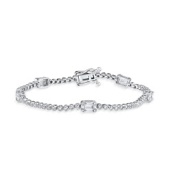 Silveroni Baguette Line Bracelet With 1.38 Carat Lab Grown Diamonds - Silveroni