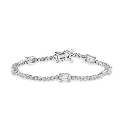 Silveroni Baguette Line Bracelet With 1.38 Carat Lab Grown Diamonds - 1
