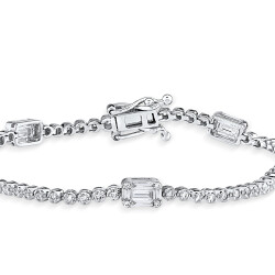 Silveroni Baguette Line Bracelet With 1.38 Carat Lab Grown Diamonds - 2