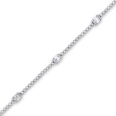 Silveroni Baguette Line Bracelet With 1.38 Carat Lab Grown Diamonds - 3