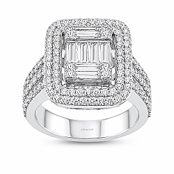 Silveroni 1.40 Carat Baguette Lab Grown Diamond Ring - Silveroni