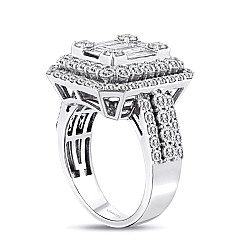 Silveroni 2.60 Carat Baguette Lab Grown Diamond Ring - Silveroni