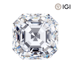 4.10 Carat Asscher Lab Grown Diamond, H Color, VVS2 Clarity | Silveroni - Silveroni