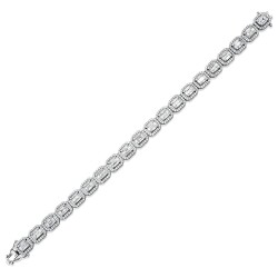 Silveroni 6.22 Carat Baguette Lab Grown Diamond Bracelet - 2