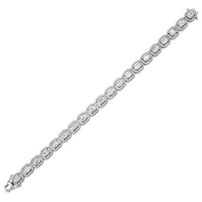 Silveroni 6.22 Carat Baguette Lab Grown Diamond Bracelet - 2