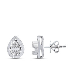 Silveroni Baguette Lab Grown Diamond Earrings, 0.22 Carat - Silveroni