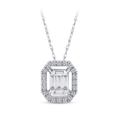 Silveroni Baguette Lab Grown Diamond Necklace, 0.17 Carat - 1
