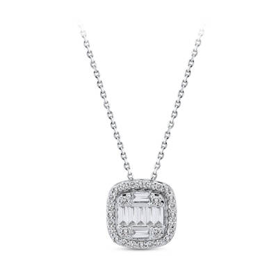 Silveroni Baguette Lab Grown Diamond Necklace, 0.18 Carat - 2