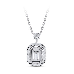 Silveroni 0.03 Carat Baguette Lab Grown Diamond Necklace - Silveroni