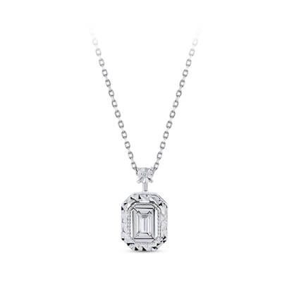 Silveroni 0.03 Carat Baguette Lab Grown Diamond Necklace - 2