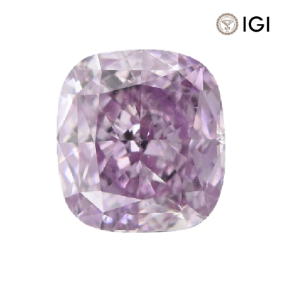 0.34 Carat Cushion Lab Grown Diamond, Fancy Intense Colored Diamond Color, VS1 Clarity | Silveroni - 1