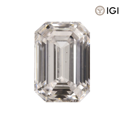 0.18 Carat Emerald Lab Grown Diamond, Fancy Vivid Colored Diamond Color, SI1 Clarity | Silveroni - 1