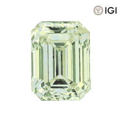 0.32 Carat Emerald Lab Grown Diamond, Fancy Vivid Colored Diamond Color, VS2 Clarity | Silveroni - Silveroni
