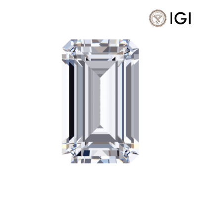 0.57 Carat Emerald Lab Grown Diamond, D Color, VVS2 Clarity | Silveroni - 1