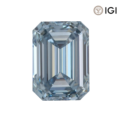 1.76 Carat Emerald Lab Grown Diamond, Fancy Vivid Colored Diamond Color, VS1 Clarity | Silveroni - 1