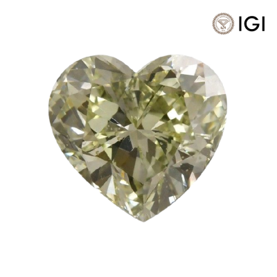 0.75 Carat Heart Lab Grown Diamond, Fancy Vivid Colored Diamond Color, VVS2 Clarity | Silveroni - 1