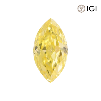 0.47 Carat Marquise Lab Grown Diamond, Fancy Vivid Colored Diamond Color, VS1 Clarity | Silveroni - 1