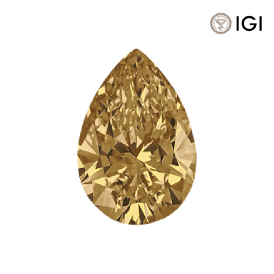 0.35 Carat Pear Lab Grown Diamond, Fancy Vivid Colored Diamond Color, VS1 Clarity | Silveroni - 1