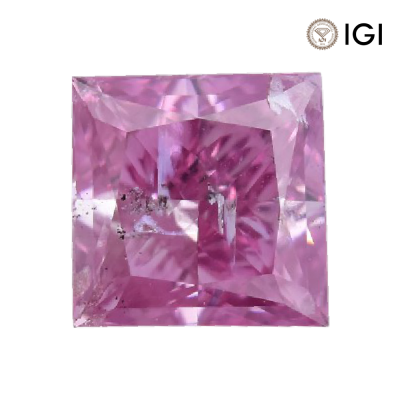 0.18 Carat Princess Lab Grown Diamond, Fancy Vivid Colored Diamond Color, VS2 Clarity | Silveroni - 1