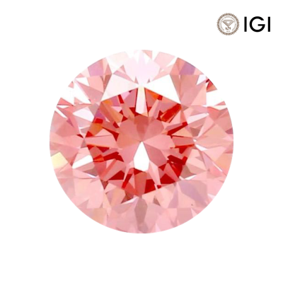 0.28 Carat Round Lab Grown Diamond, Fancy Vivid Colored Diamond Color, VS2 Clarity | Silveroni - 1