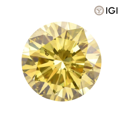 0.31 Carat Round Lab Grown Diamond, Fancy Vivid Colored Diamond Color, VS1 Clarity | Silveroni - Silveroni