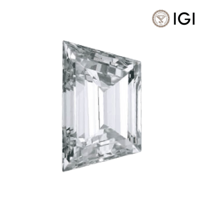 0.48 Carat Trapezoid Lab Grown Diamond, E Color, VVS2 Clarity | Silveroni - 1