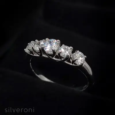 Solitaire Brilliant Lab Grown Diamond Band | Sustainable Elegance by Silveroni - 2