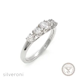 Solitaire Brilliant Lab Grown Diamond Band | Sustainable Elegance by Silveroni - 1
