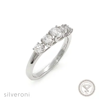 Solitaire Brilliant Lab Grown Diamond Band | Sustainable Elegance by Silveroni - 1