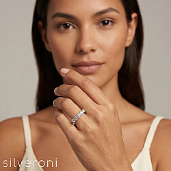 Solitaire Brilliant Lab Grown Diamond Band | Sustainable Elegance by Silveroni - 5