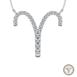 Sparkling Aries Zodiac Necklace in Lab Grown Diamond - 1