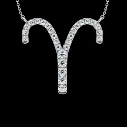 Sparkling Aries Zodiac Necklace in Lab Grown Diamond - 2